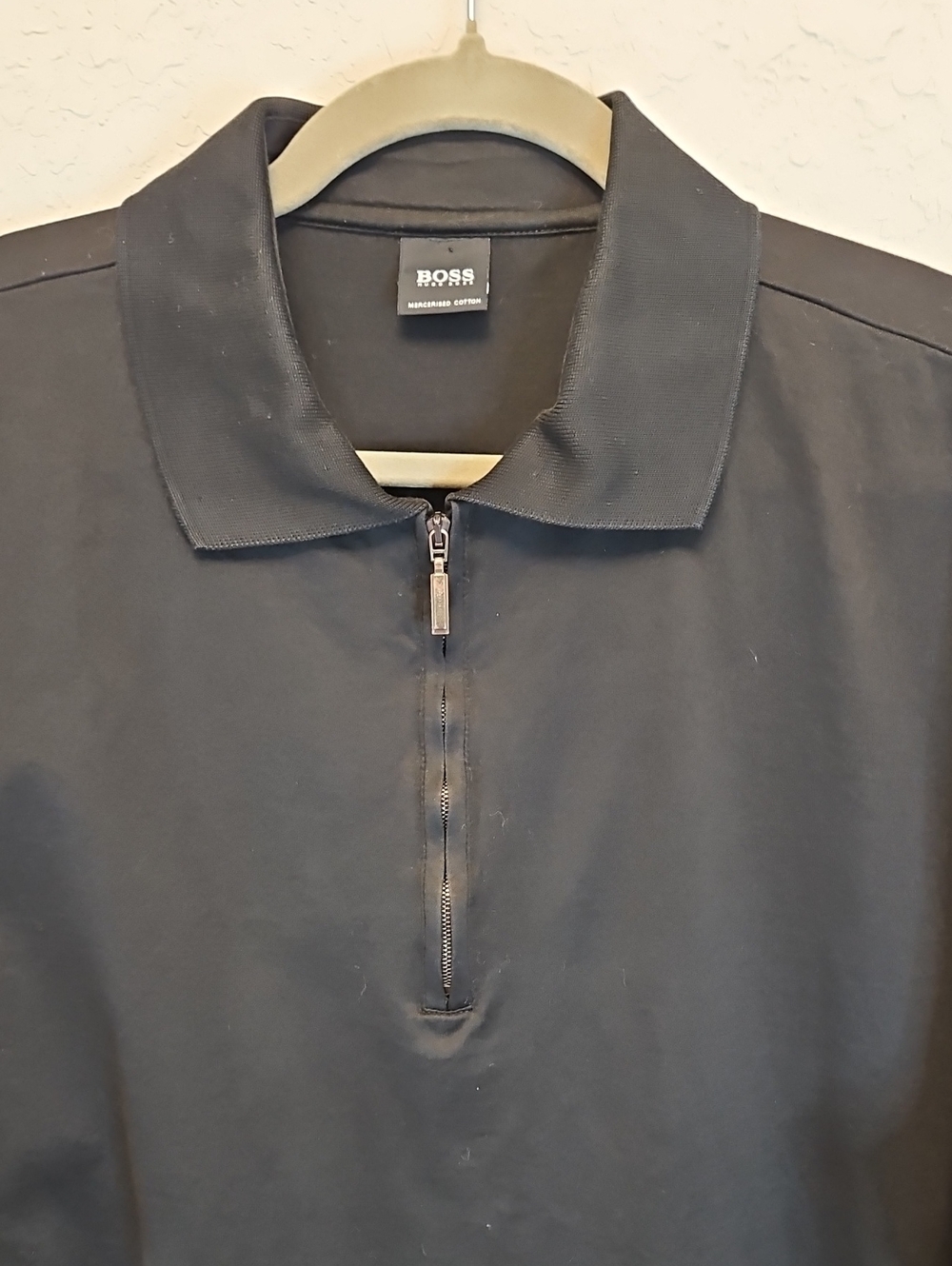 Boss Hugo Boss Black Short-Sleeve Zip Polo, Size XXL